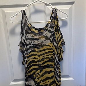 Forever 21 Yellow and Black Zebra Print Blouse